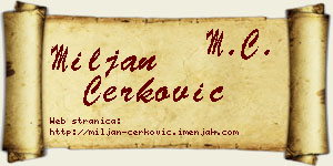 Miljan Čerković vizit kartica